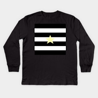 Strips - yellow star Kids Long Sleeve T-Shirt